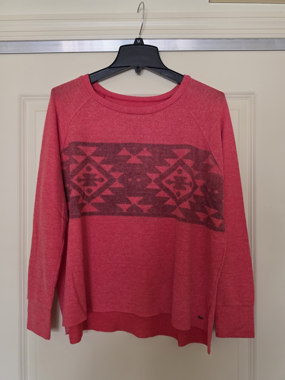 American Eagle Outfitters Pink-Red Patterned Sweatshirt